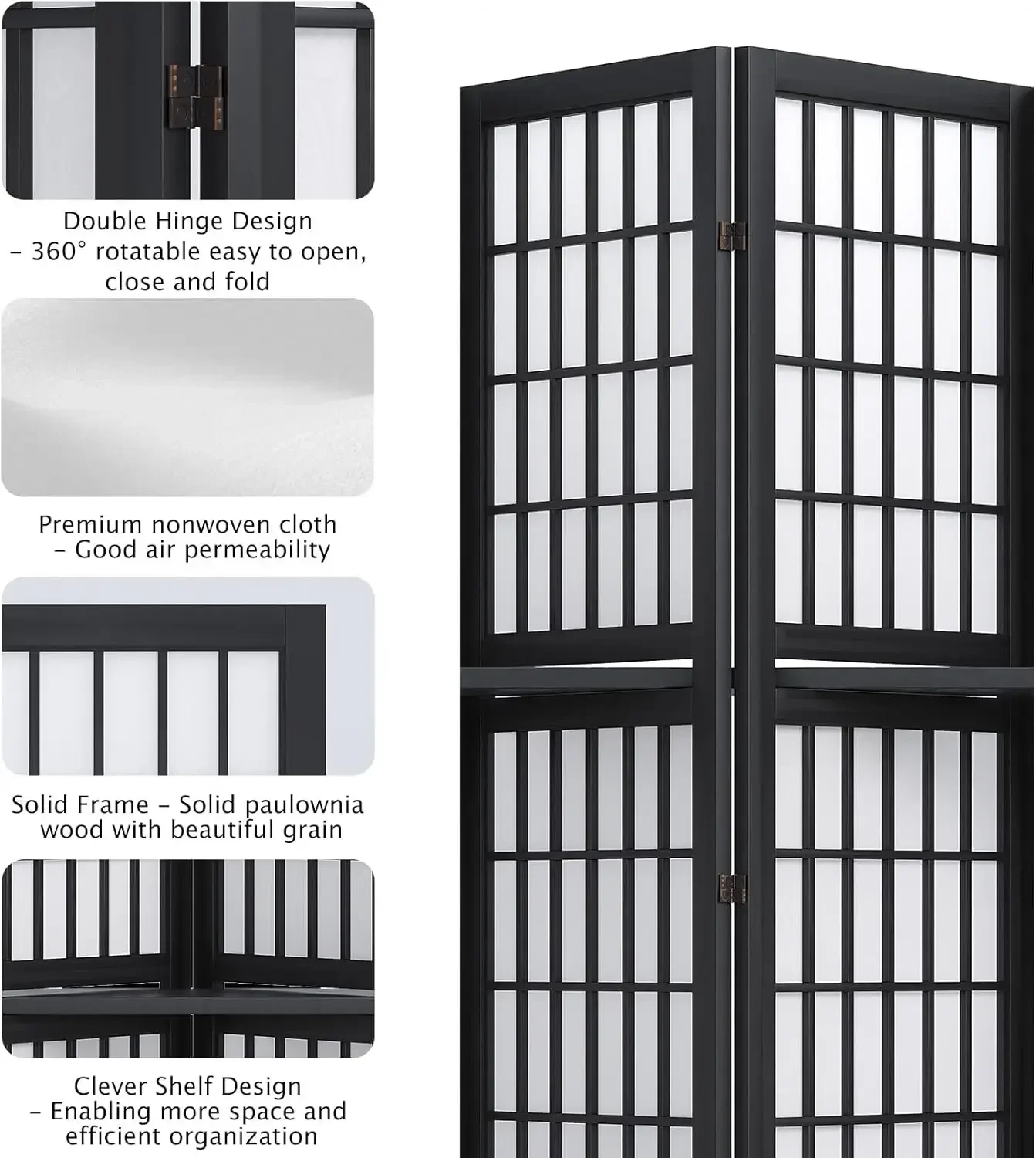 6 Panel 5.6ft Folding Portable – обзор и цена Shoji Screen Divider