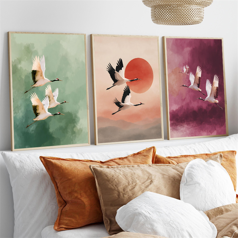 Vintage Crane Flying Birds Flo – обзор и цена Japanese Lifestyle Home