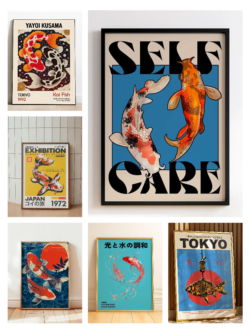Japanese Red Koi Fish Canvas P – обзор и цена Japanese Lifestyle Home