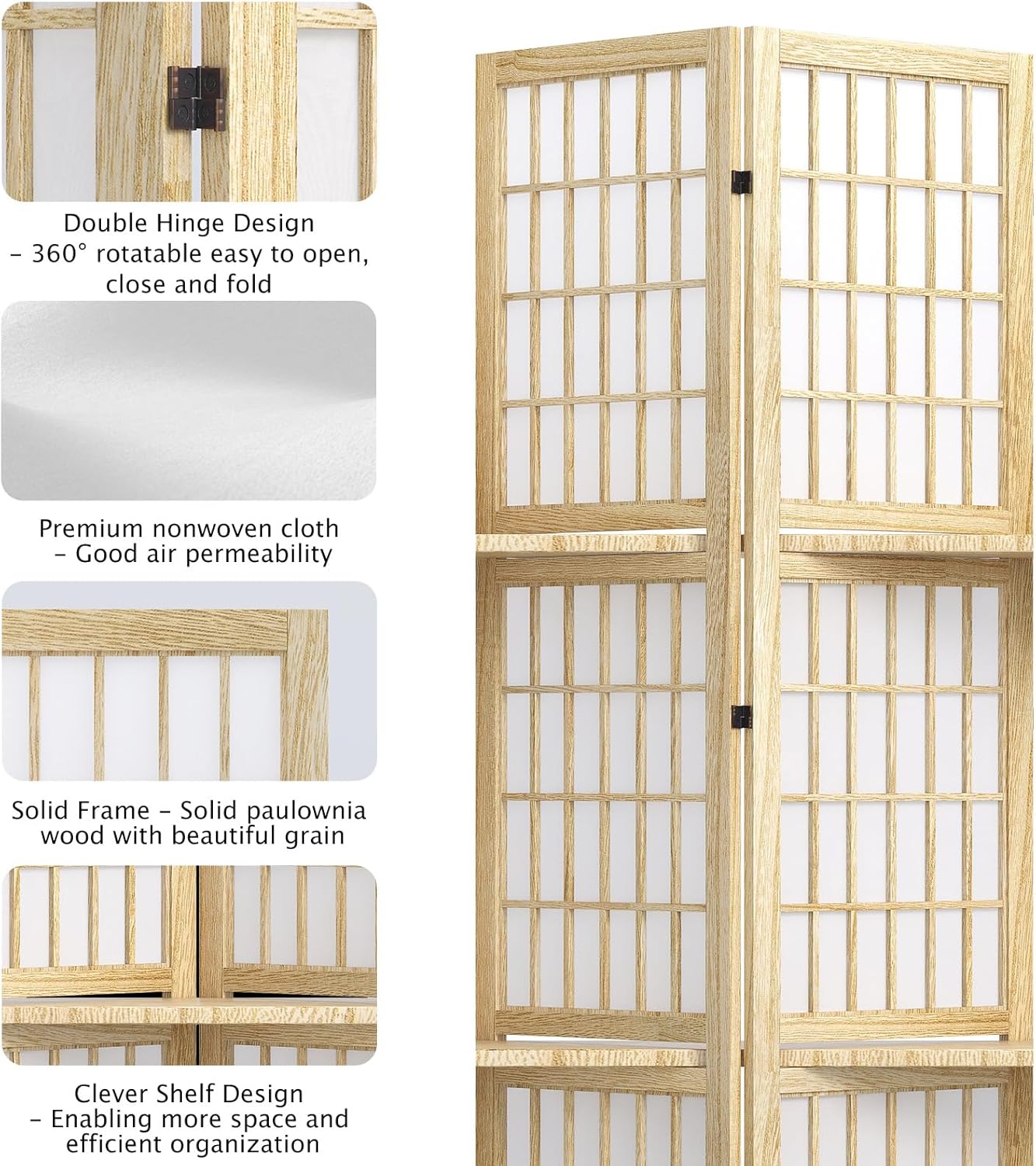 5.6FT Room Divider and Folding – обзор и цена Shoji Screen Divider