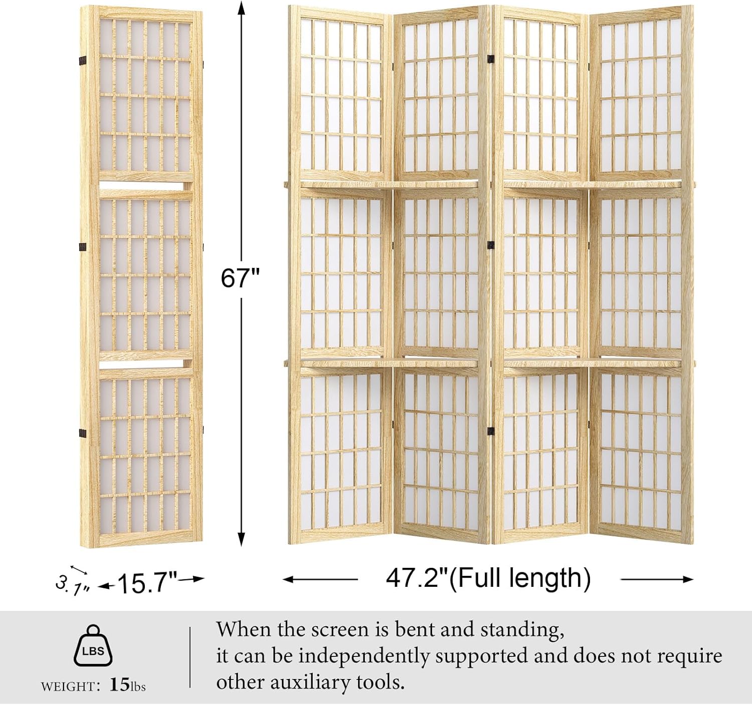 5.6FT Room Divider and Folding – обзор и цена Shoji Screen Divider